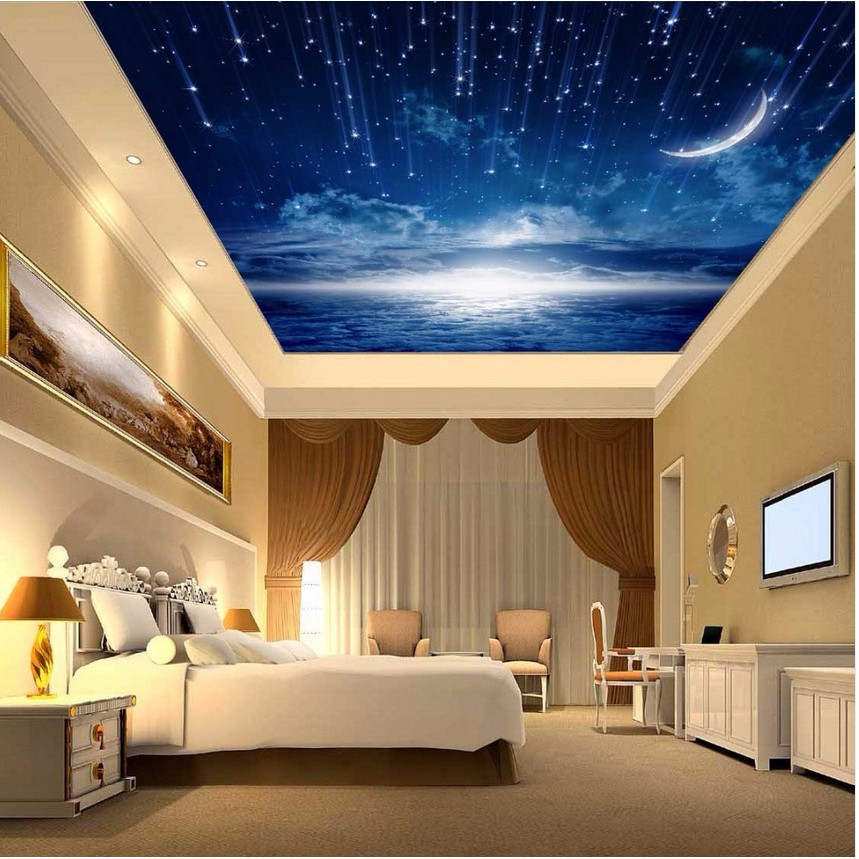 کاغذ دیواری برای سقف اتاق خواب